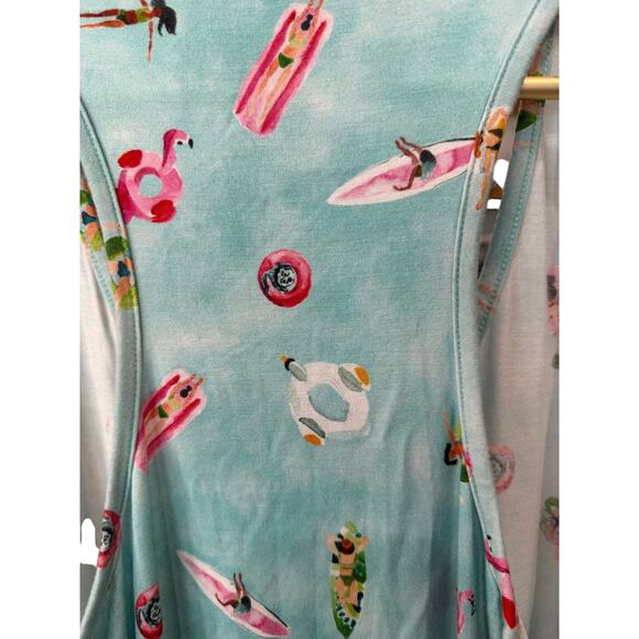 SOMA Blue Sleeveless Colorful Print Swim Coverup or Casual Dress M EUC - Picture 5 of 6